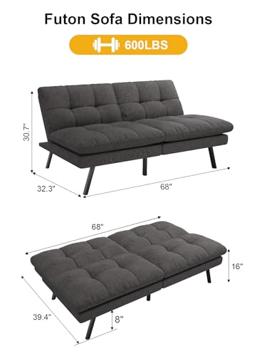 MUUEGM 68" Futon Sofa Bed for Small Spaces Livingroom Apartment Office<sep>MUUEGM 68" Adjustable Backrest Futon Couch for Small Spaces Livingroom Apartment Office<sep>MUUEGM 68" Foldable Design Futon Sofa Bed for Small Spaces Livingroom Apartment Off