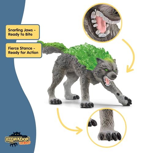 Image of Schleich Eldrador Creatures - 6 inch Stone Wolf Figurine - Fun Fantasy Animal Figure for Imaginative Play for Boys and Girls - Durable Rock Beast Toy - Cool Monster Toys for Kids Ages 7+ | 70153