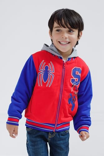 Marvel Spider-Man French Terry Varsity Zip Up Bomber Jacket Toddler to Big Kid Sizes (3T - 10-12)2