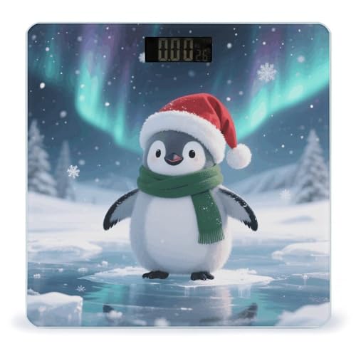 Báscula digital de baño Christmas Penguin, capacidad 400 lb miniatura 1