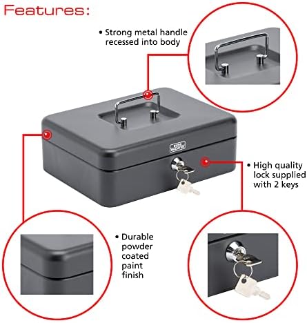 Burg Wachter CB03GR Money 5025 10" Cash Box, Black