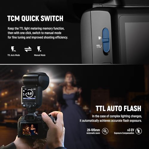 Image of NEEWER Z2-S 2.4G TTL Round Head Flash Speedlite for Sony, 76Ws Speedlight with Upgraded UI, Modeling Lamps, TTL /M Quick TCM Switch, 1 /8000s HSS, 2600mAh Battery, 480 Full Power Flashes, Cleaning Cloth
