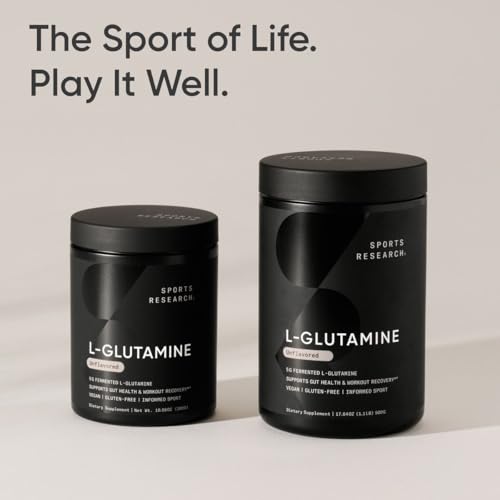 Image of Sports Research L-Glutamine - Workout Recovery, Immune Health & Gut Health Support - 5 G Per Serving - 17.64 Oz