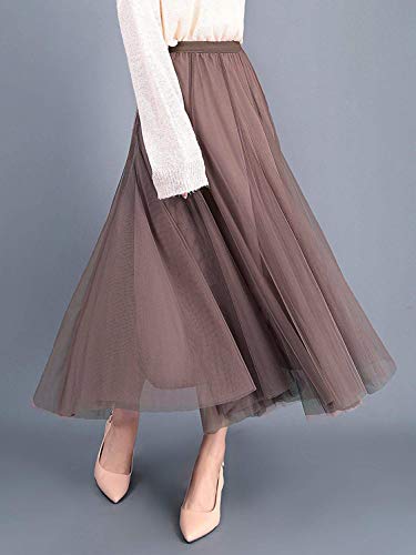 Dames lange tule rok, A-lijn tule rok, universele maat, elegante bruiloft tutu maxi-rokken - Image 5