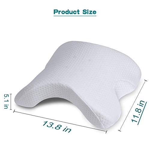 HOMCA Memory Foam Pillow for Sleeping - Slow Rebound Pressure Arched Couple Pillow for Side Sleeper Neck Back Pain Lumbar Support Office Rest Pillow