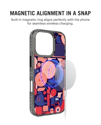 Image of DailyObjects Case for iPhone 16 Pro Compatible with Mag-Safe Wireless Charging, Stride 2.0 WalkMen Slim Shockproof Back Cover with Inner Magnetic Ring