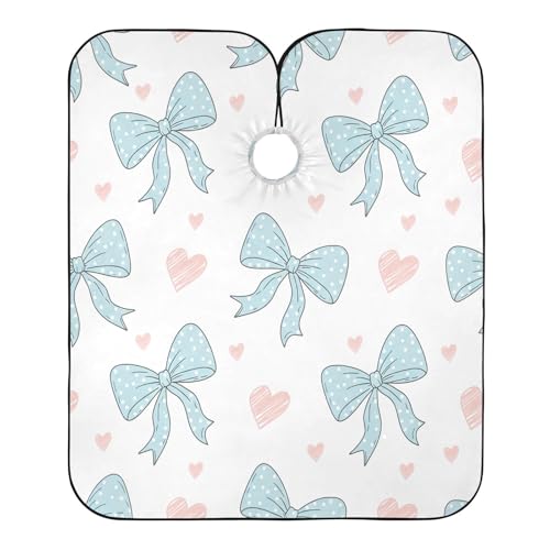 Capa profesional para corte de cabello con estampado de lunares y lazos, impermeable, con cierre ajustable de broche metálico, para peluquería y barbería miniatura 2