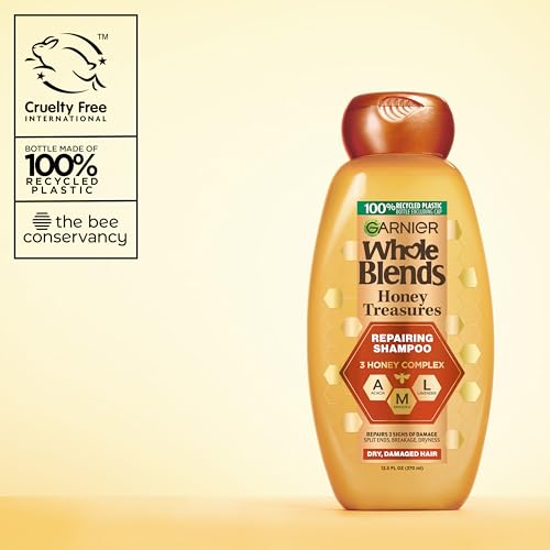 Garnier Whole Blends Honey Treasures Repairing Shampoo, for Dry, Damaged Hair, 3 Fl Oz (Travel Size), 1 Count (Packaging May Vary) - image 9