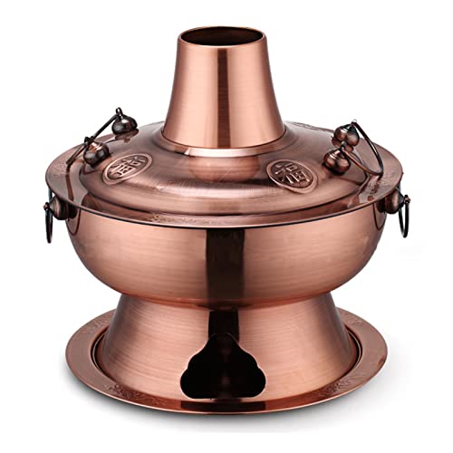Olla caliente tradicional china de cobre rojo 36 cm