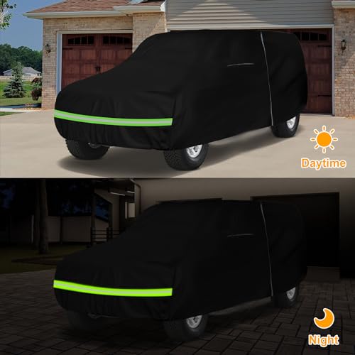 Image of Waterproof Car Cover Replace for 1973-2006 Chevy Suburban /GMC Yukon XL /Cadillac Escalade ESV, 6 Layers All Weather Car Cover with Zipper Door for Snow Rain Dust Protection