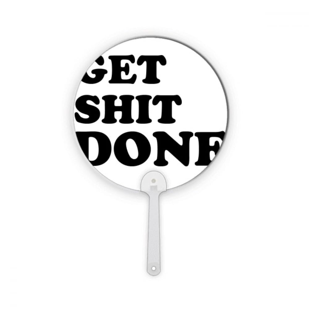 No/No Get D Words Éventail rond en plastique avec citations accessoire de ventilation portable