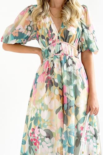 Image of Maxigerui Women's Summer Floral Maxi Dress Spring Wedding Guest Dress 2026