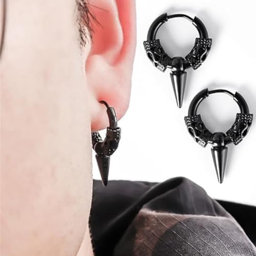 Image of Young & Forever Gift Stainless Steel Hoop Stud Earrings for Men and Boys