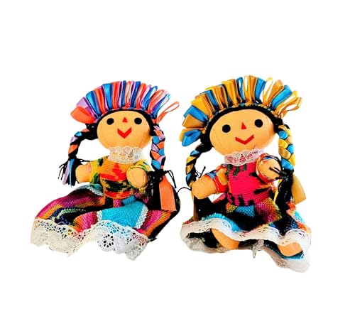 Muñecas de trapo tradicionales mexicanas ALKIMIA 2 unidades miniatura 1