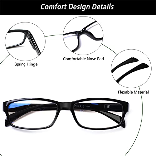 Image of JOSCHOO Computer Reading Glasses for Women and Men 6 Pack Blue Light Blocking Spring Hinge Readers