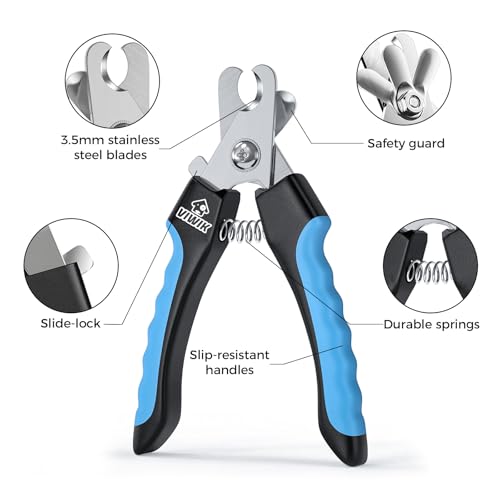 Image of VIWIK Dog Nail Trimmers for Large Medium Dogs, Cats, Professional Dog Nail Clippers with File Quick Sensor & Safety Guard to Avoid Overcutting, Pet Claw Paw Clipper for Grooming with Toenail File Blue