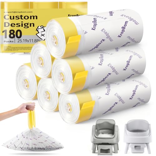 Image of 180 Count Automatic Cat Litter Box Liners Compatible with PetPivot AutoScooper 11 /12 and Similar Open Top Self Cleaning Litter Box, Heavy Duty Cat Litter Bags Liners with Drawstring, 25.19 inch x 11.8 inch