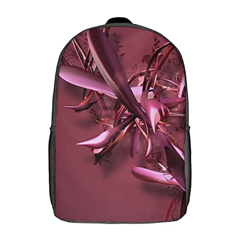 Sac à dos imprimé en 3D rouge grand format 17 pouces, cartable unisexe pour fille et garçon