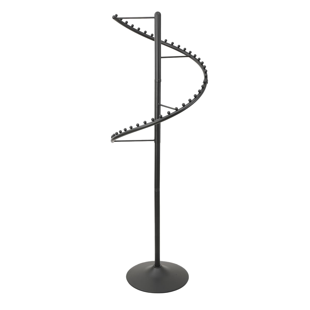 360° Drehbar Kleiderständer,180cm Spiral-Kleiderständer Freistehender Kleiderstange Metall Standkleiderstände, Multifunktional Garderobenständer für Schlafzimmer, Wohnzimmer, Geschäfte, Schwarz