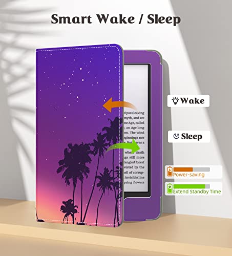 Image of MoKo Case for All-New 6 inch Kindle(11th Generation, 2024 /2022 Release) /(10th /8th Gen, 2019 /2016), Ultra Lightweight PU Shell Cover with Auto Wake /Sleep for Kindle 2024, Hawaii Sunset