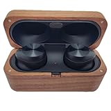 Refoya AZ80イヤホン対応ケース、AZ80カバー用に設計されたリアルウッドスタイルケース、女性用/男性用の吊り下げバックル付き保護カバー (ブラウン,バックル付き)