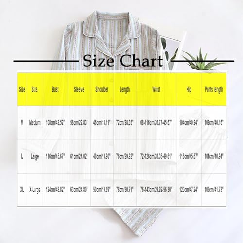 Men's Vintage Striped Cotton Pajamas Set 2 Piece Comfort Button Down Long Sleeve Shirts and Pants Loungewear Sets3