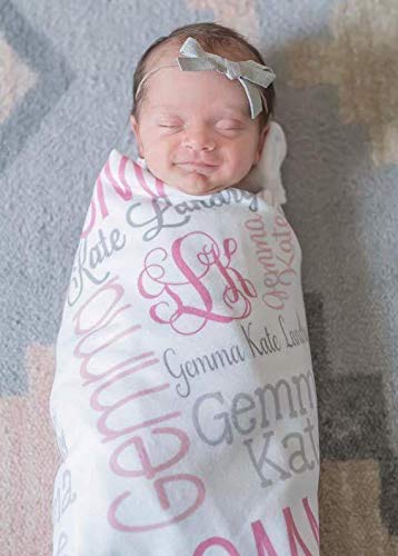 Personalized with Baby's Name for Newborn Baby Room Nursery Christening, Baptism, Customized Name Blankets for Baby, Kids and Adults, Mom, Grandma. Premium Quality Baby Blanket, Baby Girl Blankets