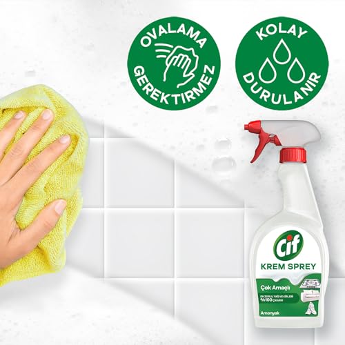 Cif Krem Sprey Çok Amaçlı Amonyak Yüzey Temizleyici Yağ ve Kir Çıkarıcı 750 ml