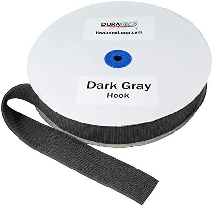 DuraGrip® Brand - 2" Dark Gray Hook Sew-On | Hook Side Only, Loop Side Sold Separately
