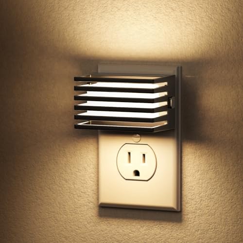 l lohas led night lights plug into wall 2 pack modern night light with dusk to dawn sensor dimmable plug in night light adjustable brightness 3000k soft white for bedroom bathroom hallway