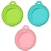 SLSON 4 Pack Pet Food Can Covers Universal Cat Dog Food Can Lids 1 Fits 3 Standard Size Cat Can Cover Lid Tops for Pet Food Storage (Blue+Green+Pink)