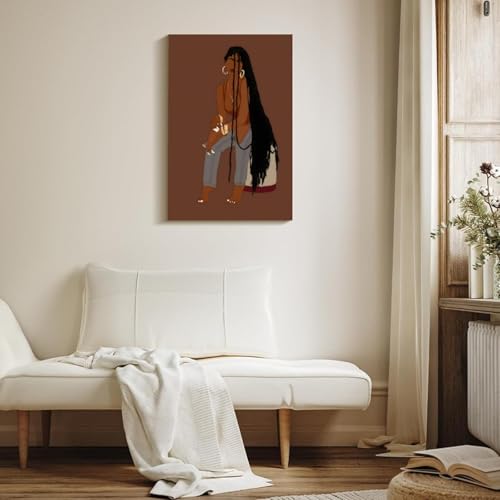 Peinture murale femme afro pour créer une ambiance chaleureuse dans la chambre