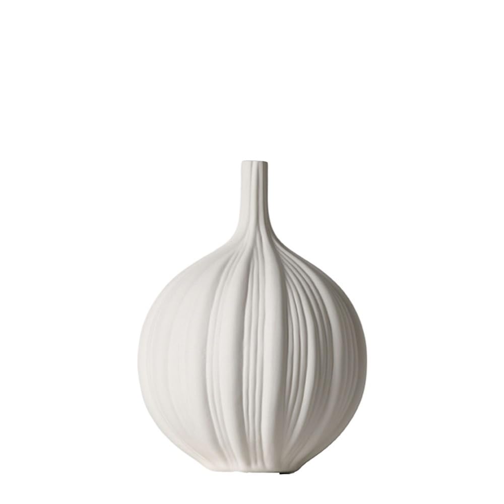 Vintage Cream Ceramic Vase Arrangement Living Room Decorative Flower Office Decor(Medium)