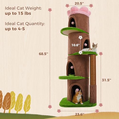 Torre para Gatos MUTTROS Forest 68.5" con 4 Condos y Rascador miniatura 6