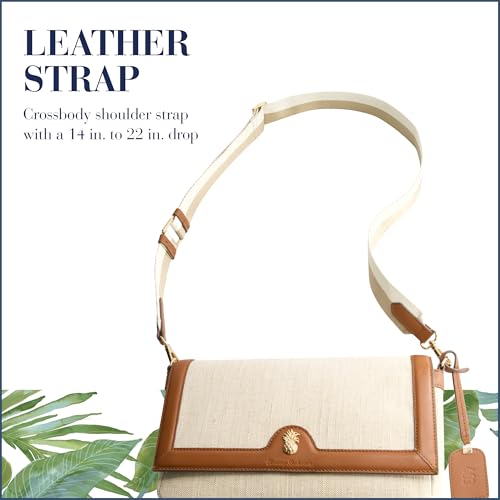 Tommy Bahama Flap Crossbody Bag, Women's Mini Handbag with Linen Design and Adjustable Shoulder Strap, Natural4
