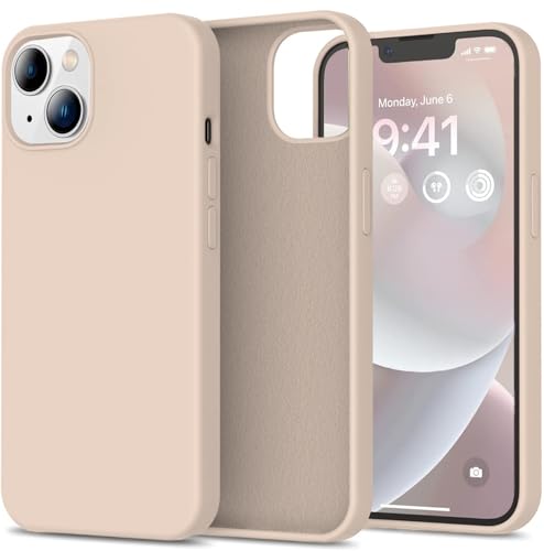 Image of DIZORO Microfiber Candy Case Compatible for iPhone 13 / iPhone 14 6.1 Inch Shockproof Slim Back Cover Liquid Silicone Case - Desert