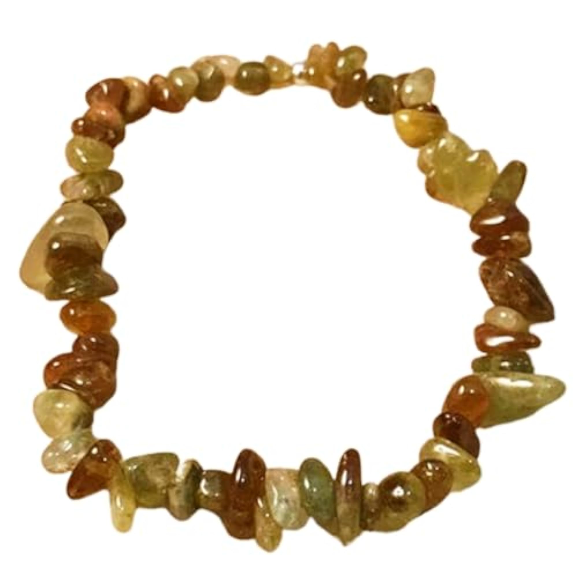 Natural Gossular Garnet Uncut Chips Bracelet, Unisex Healing