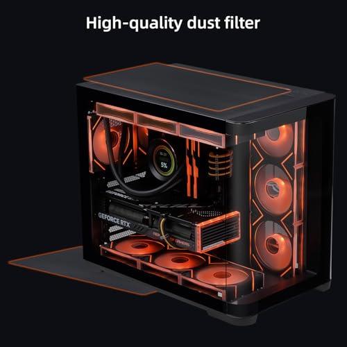 Image of SAMA 2851A ATX Mid Tower Gaming PC Case, 4 ARGB PWM Fans, USB-C Black