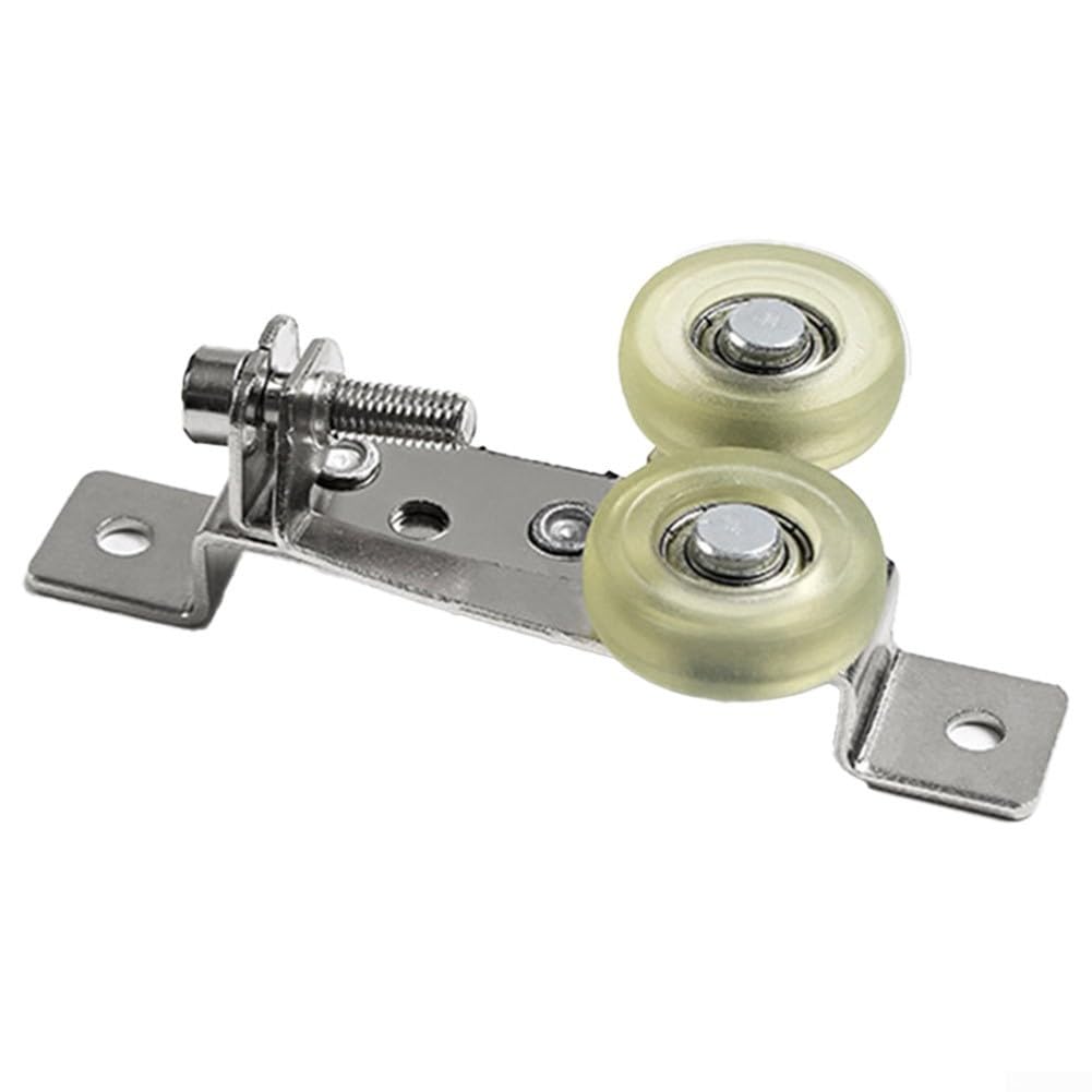 Chrome-Plated Sliding Door Upper Roller with Ball Bearings, Adjustable Width Stop Wheel for Screen Doors, Solid Wood & Central Control Sliding Doors(Large Short)