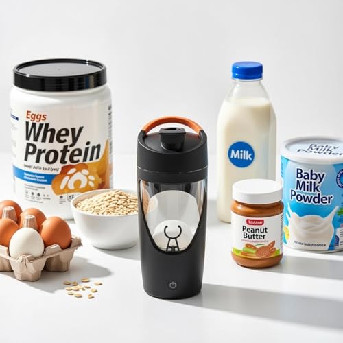 Image of PowerBlend Pro Electric Protein Shaker Bottle | 700ml Electric Shaker, 7500 RPM, Leakproof & IP67 Waterproof | Rechargeable, Heat-Resistant Tritan | Portable Multipurpose Use with Storage Box (Pink)