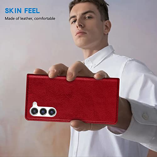 Image of ZZXX for Galaxy S23 Plus Wallet Case Strong Magnetic 6.6 inch,Red