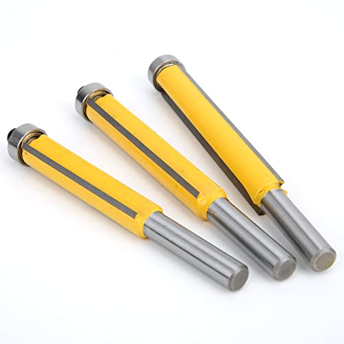 3pcs 8mm Milling Cutter Router Milling Cutter , Router Bit Bit with Bearing YG8 Alloy Flush Trimming Drill Bit Woodworking Cutter Trimming Machine