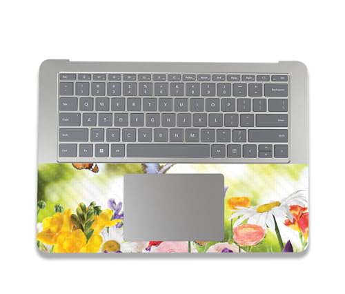 Image of MightySkins Carbon Fiber Skin Compatible with Microsoft Surface Laptop Studio 2 (2023) Full Wrap Kit - Butterfly Hangout | Protective, Durable Textured Carbon Fiber Finish | Made in The USA