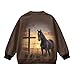 ZFRXIGN Horse and Cross Jacket for Girls Boys Size 11-12 Baseball Jacket School Uniform Button up Cardigan Kids Winter Coat Fall Crewneck Sweatshirt Fashion Clothing, Brown