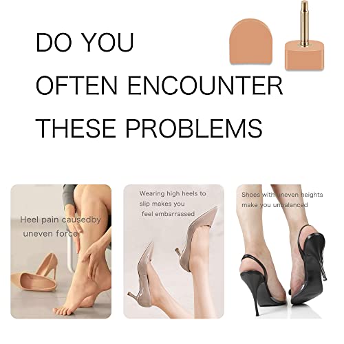 Image of SooGree 20 Pairs U Shaped Heel Caps Cover High Heel Tips Replacement Kit Heel Replacement High Heel Caps Protectors Heels Tips Replacement Dowels for High Heel Shoes