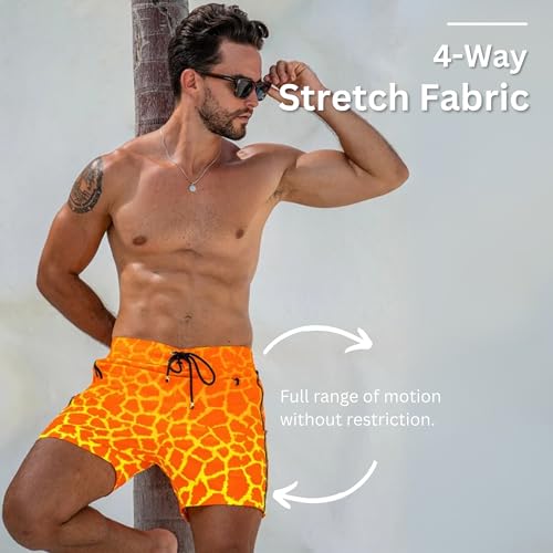 Tucann Men's Trunks 5" Compression Liner Quick Dry Zipper Pocket Chlorine Resistan 4 Way Stretch Faded Swim Shorts for Men4