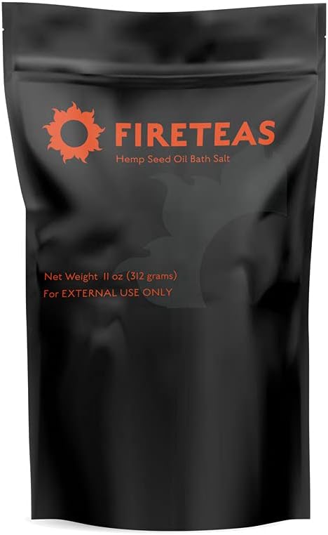 FIRE TEAS Sais de banho com óleo de semente de cânhamo, sal marinho, sal de Epsom e óleos essenciais