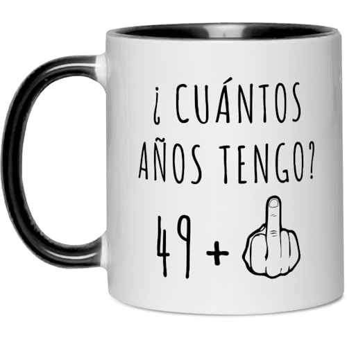 Fatbaby Presentes divertidos de aniversário 50 para mulheres e homens, caneca de café com dedo médio para aniversário de 1975, presentes para fazer cinquenta anos, chávena de chá de 11 oz