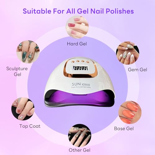 380W UV-LED-Nagellampe, professioneller Nageltrockner Gel-Lack-Licht mit 81 Perlen, UV-Nagellicht mit 4 Timer-Einstellungen, Nagellack härtende Gel-LED-Trockner mit automatischem Sensor, LCD-Display