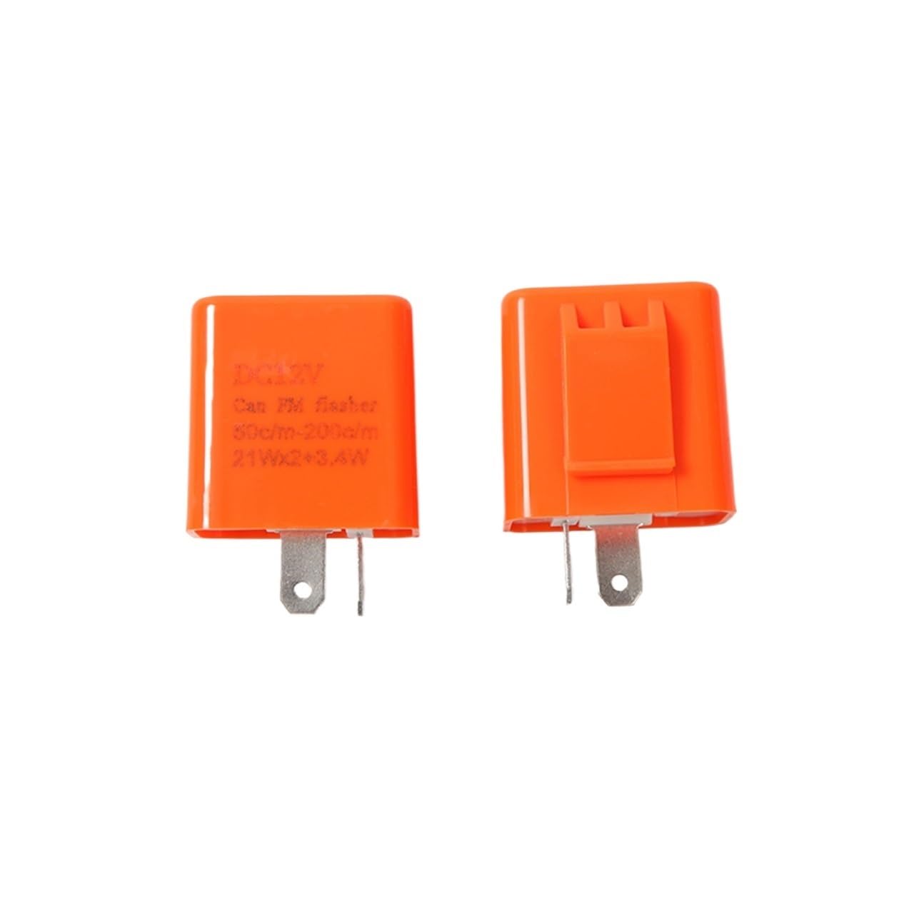 12V LED Flasher Relay, Adjustable Turn Signal Frequency, 2-Pin Orange Shell Electronic Unit, Compatible with Motorcycle, Car, and Truck Lights, Fixes Hyperflash, 1-Pack(Black12vdcflasher)